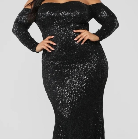 Black Sequin Gown - Picture 3 of 3